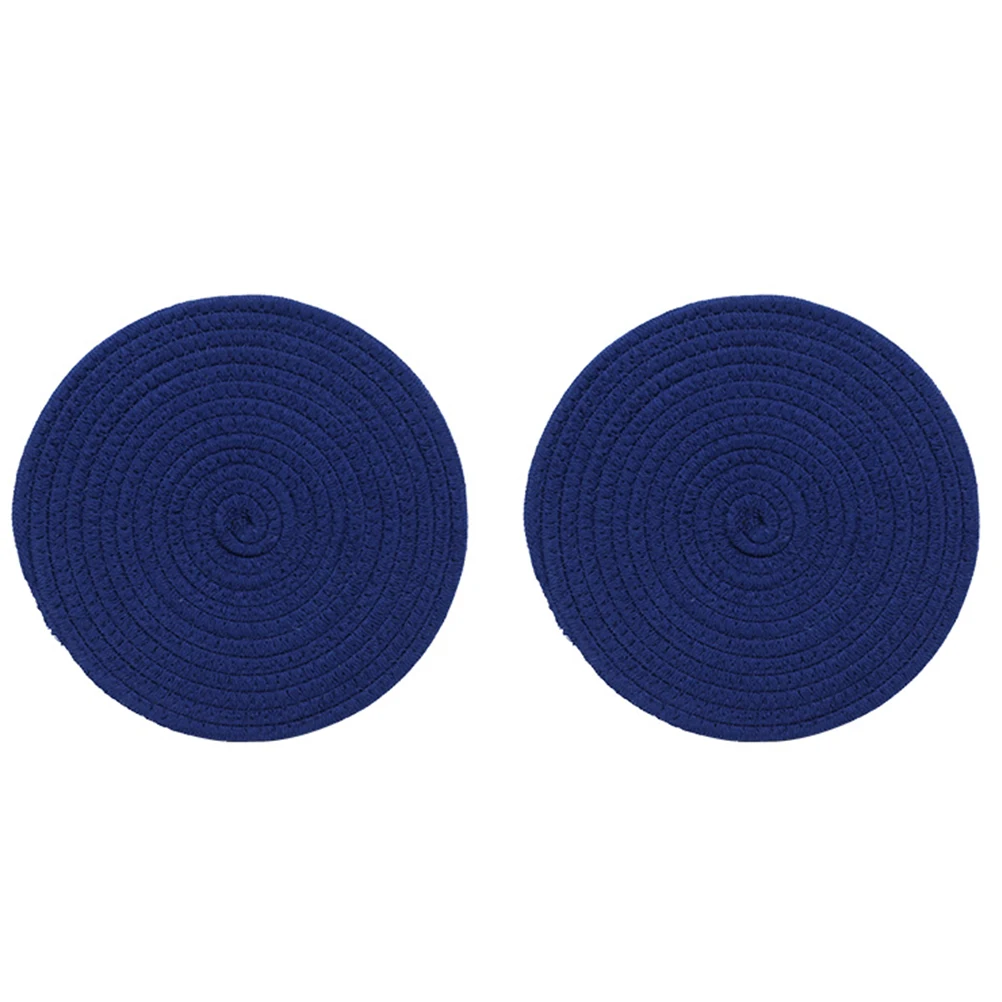 

1pc Cotton Thread Coasters Non-Slip Round Cup Mat Handmade Decorative Insulation Pad For Tableware Protection Reusable Washable
