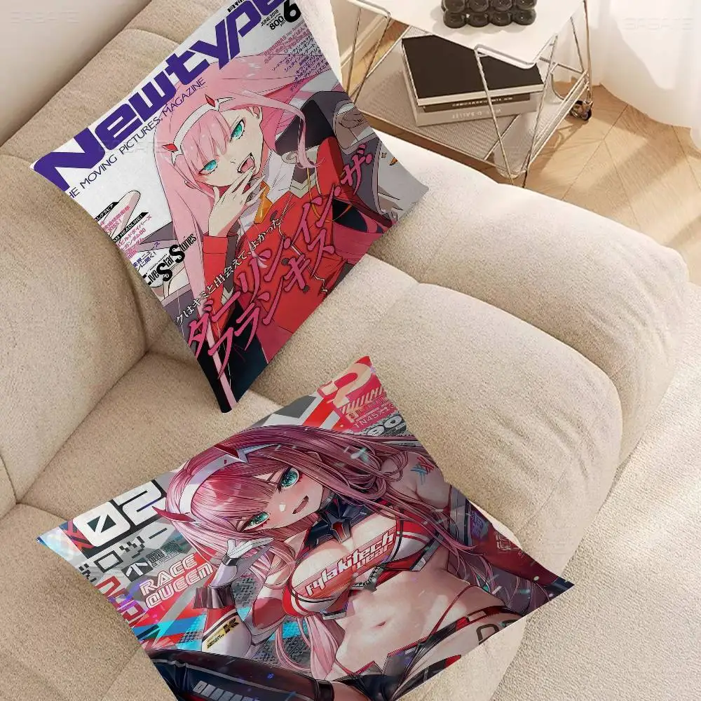 فرانكس صفر اثنين 002 أنيمي وسادة الهدايا أثاث المكاتب المنزلية غرفة نوم أريكة غطاء وسادة السيارة 45x45 سنتيمتر #3