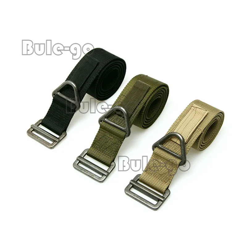 Men's  Military Combat Rescue Rigger Duty Belt  Outdoors Nylon Tactical Belt Strap with Metal Buckle