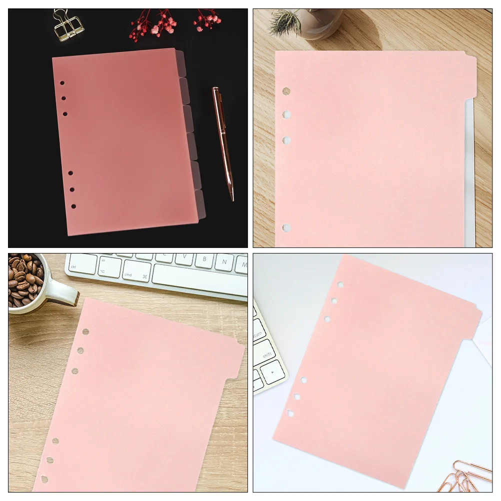 6 Pcs Partition Baffle Tag Pocket Dividers Pp Binder Separators Convenient Index