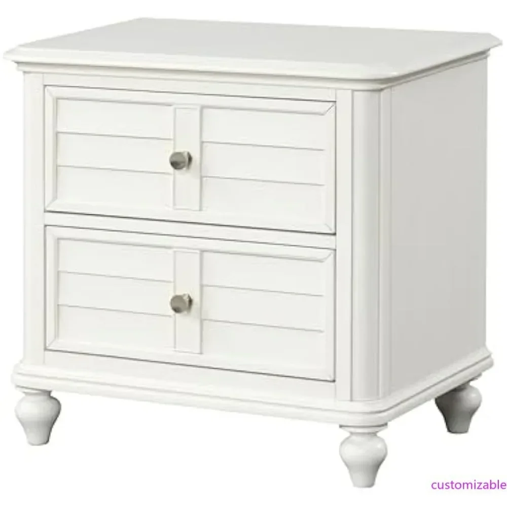 

Modern Solid Wood Nightstand Drawers Large Bedside Table