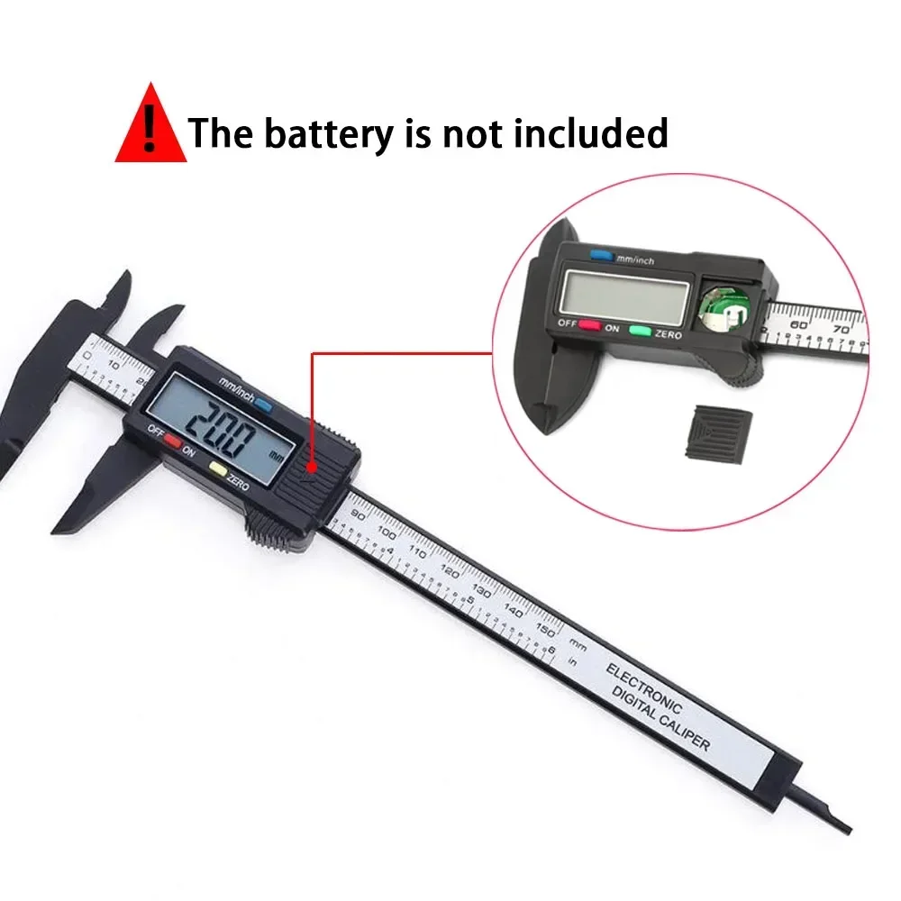 Imagem -06 - Carbon Fiber Digital Dial Ferramentas Microcirculação Medição Ferramenta Carpintaria Vernier Caliper Pied a Coulisse 150 mm