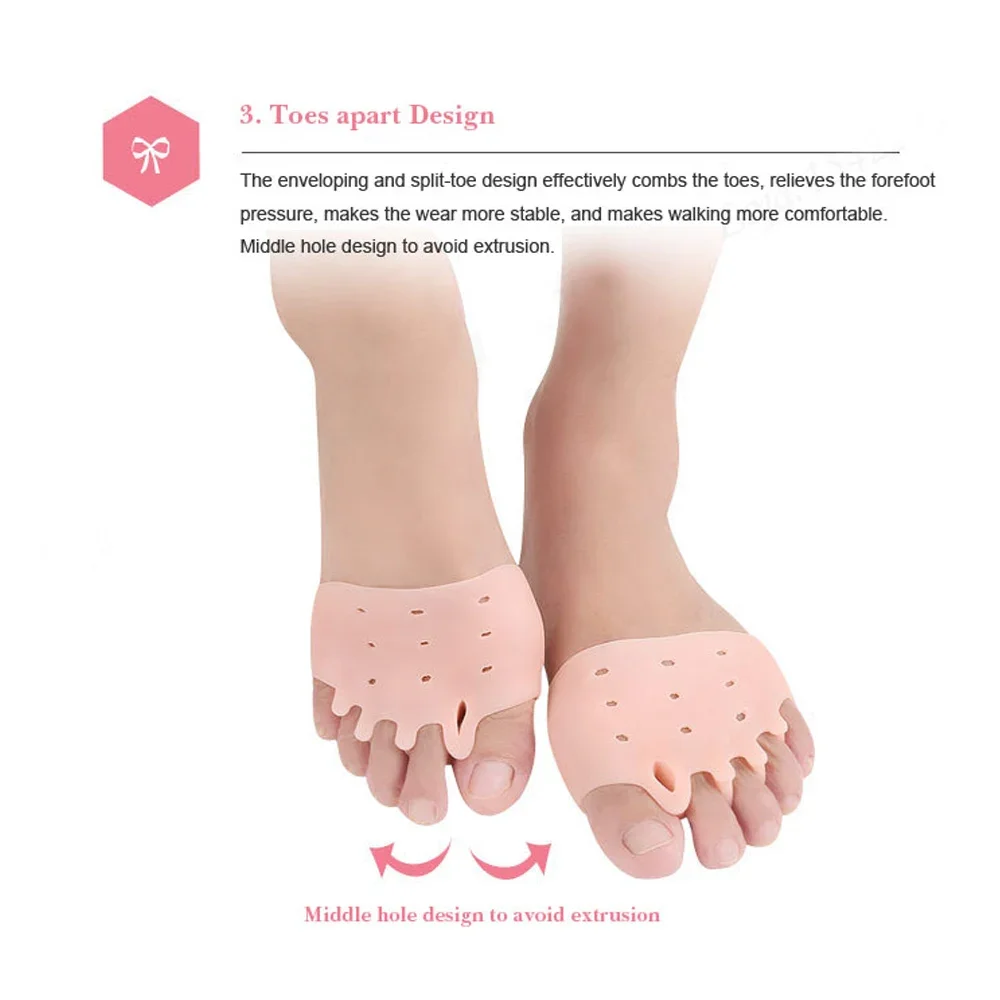 BYEPAIN 1Pair Foot Care Brace Support Gel Foot Pads - Correct Toes Naturally with Toe Separators for Men Women - Foot Care