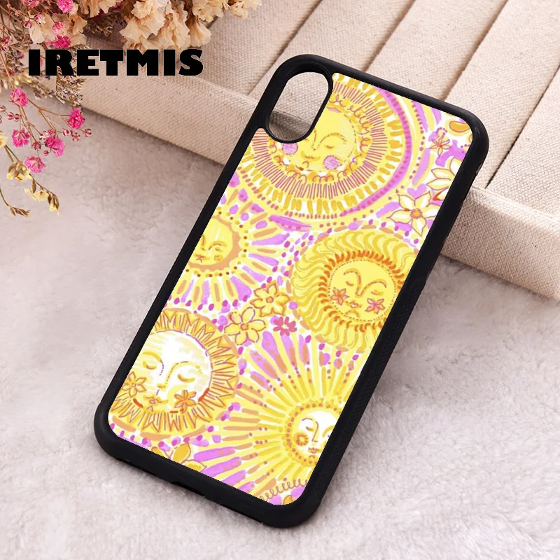 Iretmis Phone Cover Case For iPhone X XS Max XR 11 12 13 PRO MINI 14 15 16 Plus Rubber Silicone Aesthetic Suns