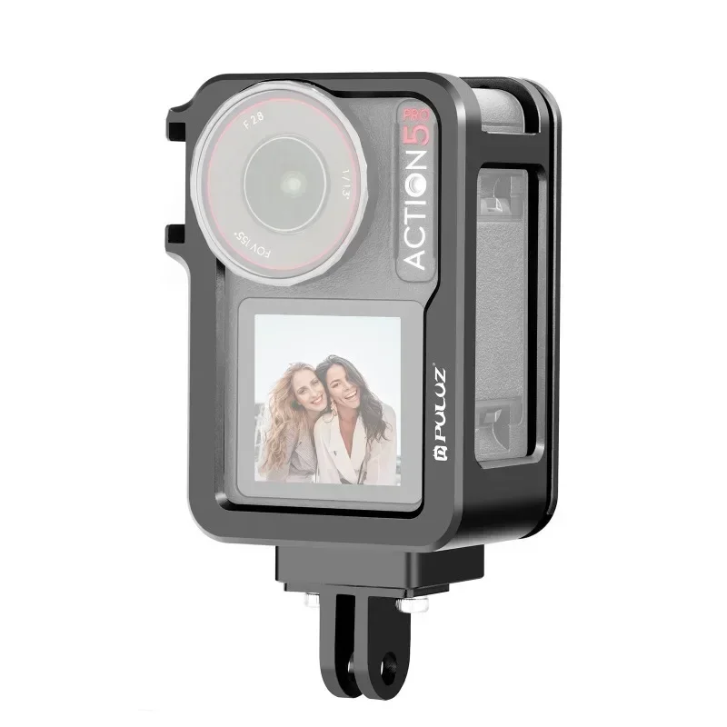 Aluminum Alloy Cage for DJI Osmo Action 5 Pro Metal Cage Expansion Adapter Frame with Cold Shoe Sport Camera Accessories
