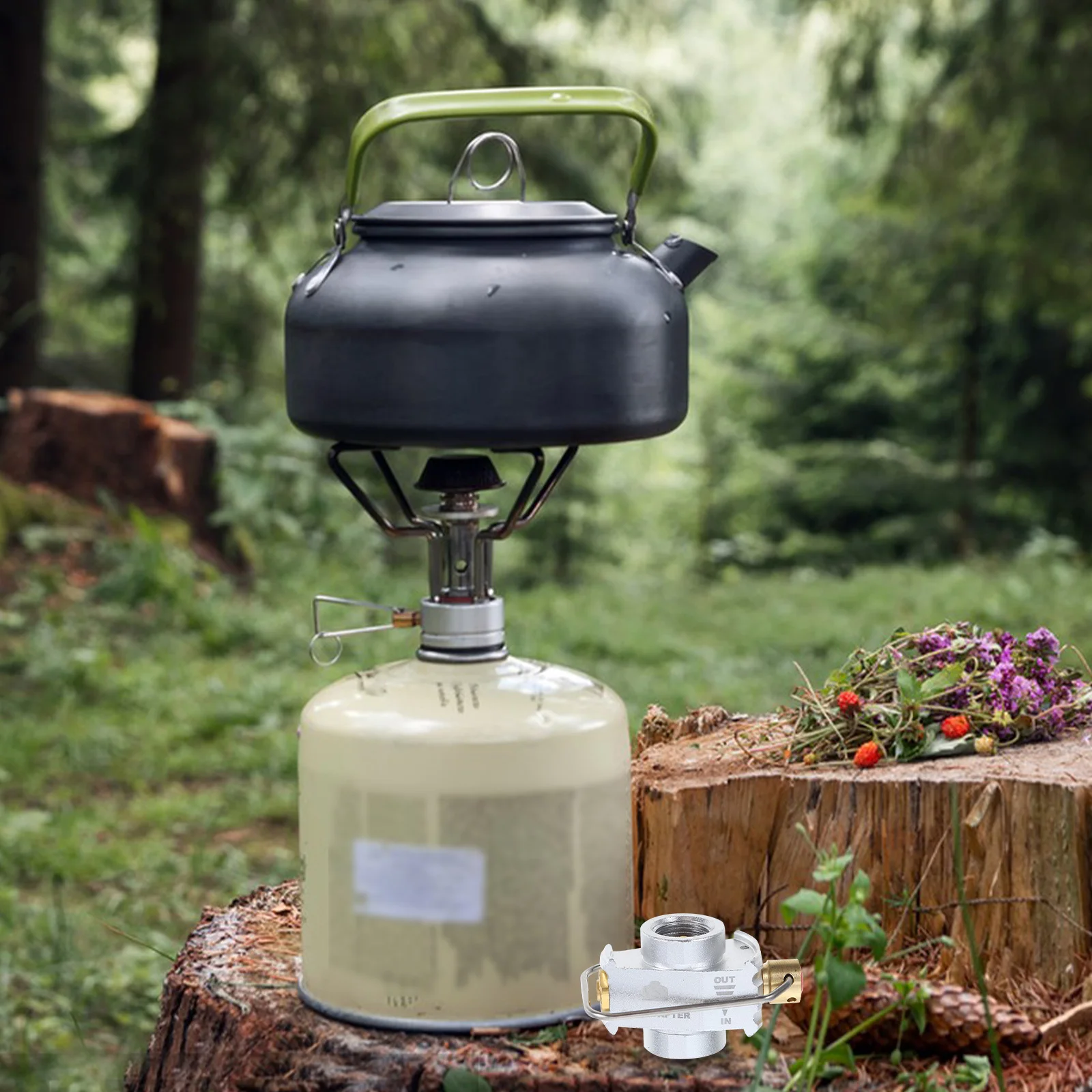 

Isobutane Connector with Propane Tank Adapter for Camping Stove Refill Outdoor Hiking Lightweight Travel Essential