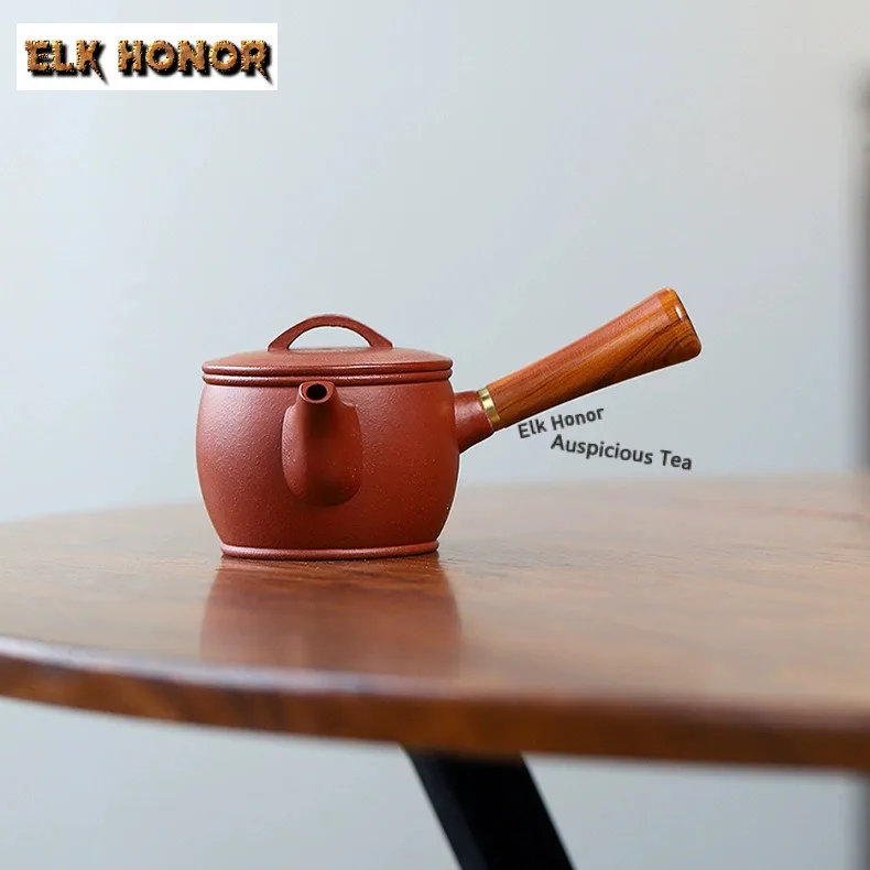 

170ml Traditional Yixing Purple Clay Teapots Handmade Large Diameter Tangyu Pot Raw Ore Downhill Mud Kettle Zisha Tea Set Gift