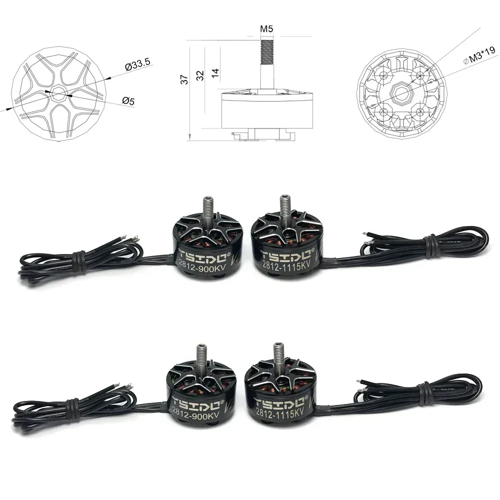 2812 V2 FPV Motor 900KV/1115KV 3-6S Brushless for RC Multirotor Airplane 7" 8" 9" FPV FOR Long Range Drones Motor DIY Parts