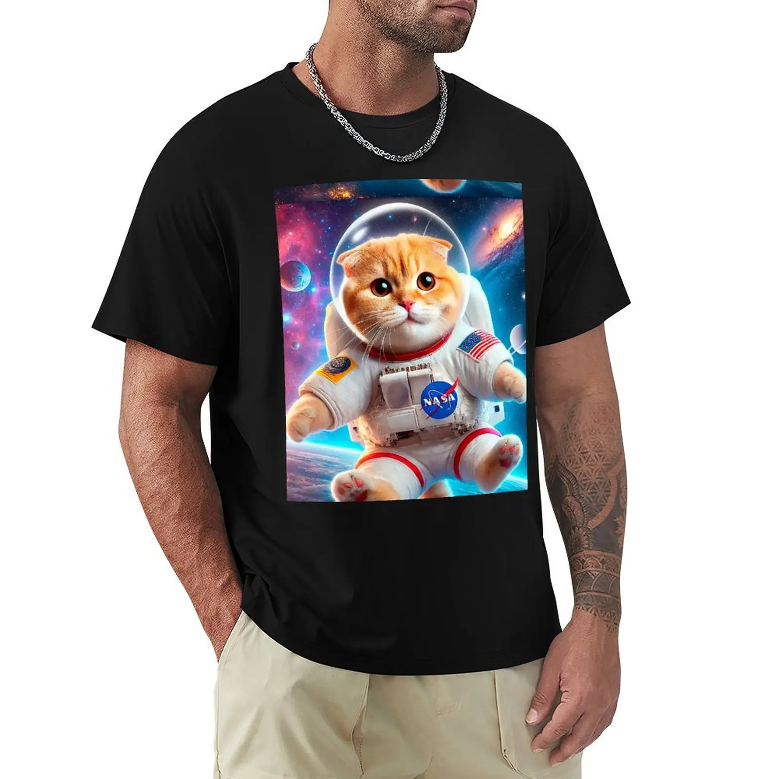 

Scottish Fold in Universe T-Shirt blue archive luxury t-shirt football t shirt mens white t shirts