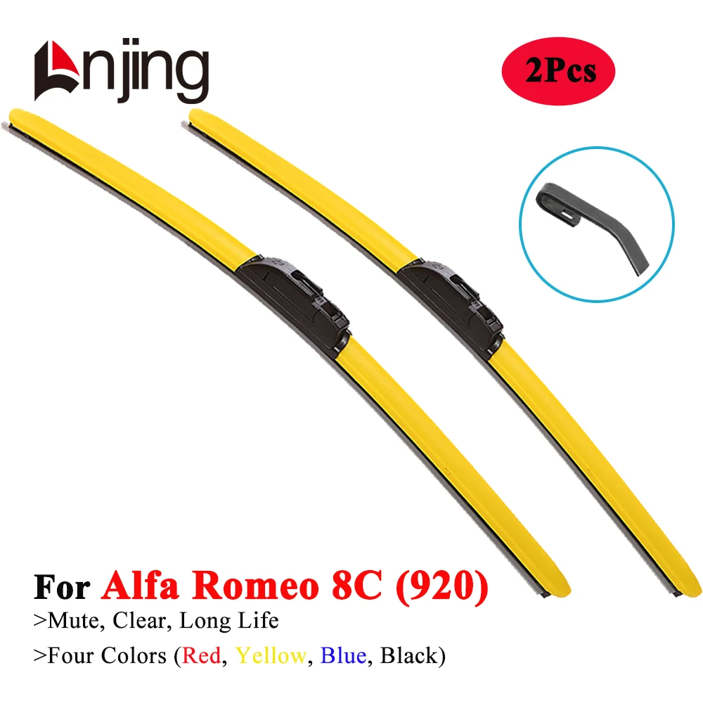 

LNJING Colorful Windshield Wiper Blades For Alfa Romeo 8C Spider Competizione 920 2007 2008 2009 2010 Car Exterior Replacement