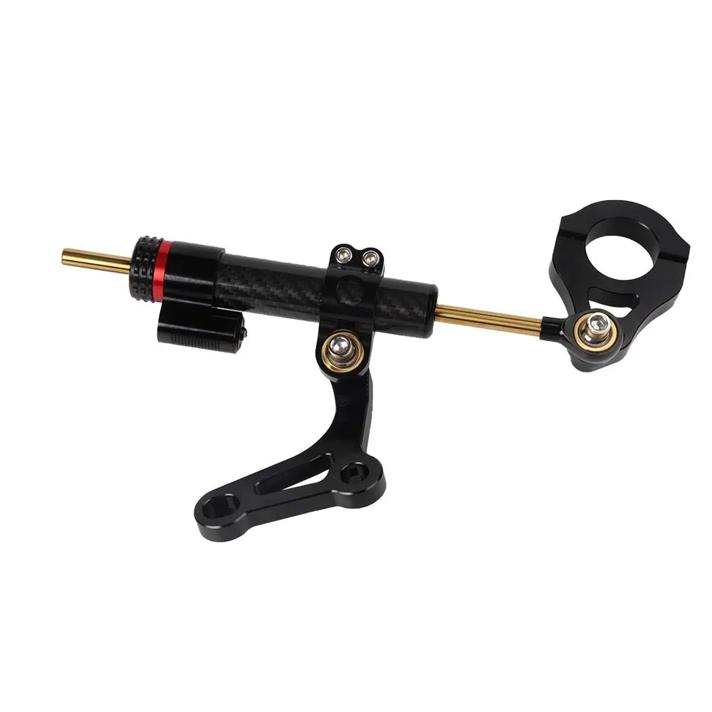 Motorcycle Adjustable Steering Damper Carbon Fiber Grain Stabilizer 252mm for XMAX 300 XMAX250 XMAX400 2018-2023