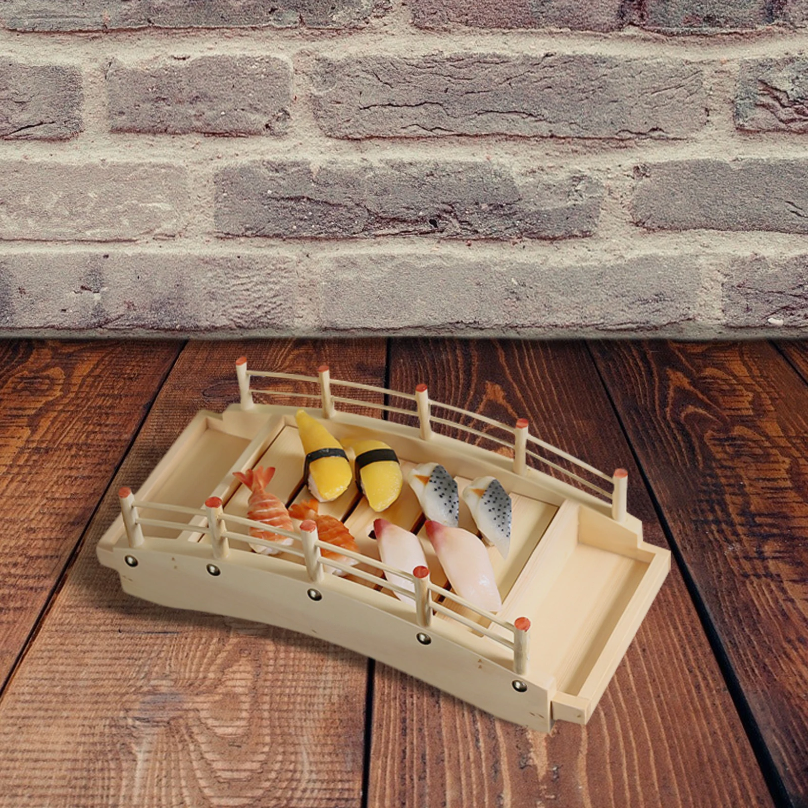 

Sushi Bridge Tableware Wooden Sushi Serving Tray Decorative Pieces Beautiful Shape Party Use Japanese Style Sashimi Platter