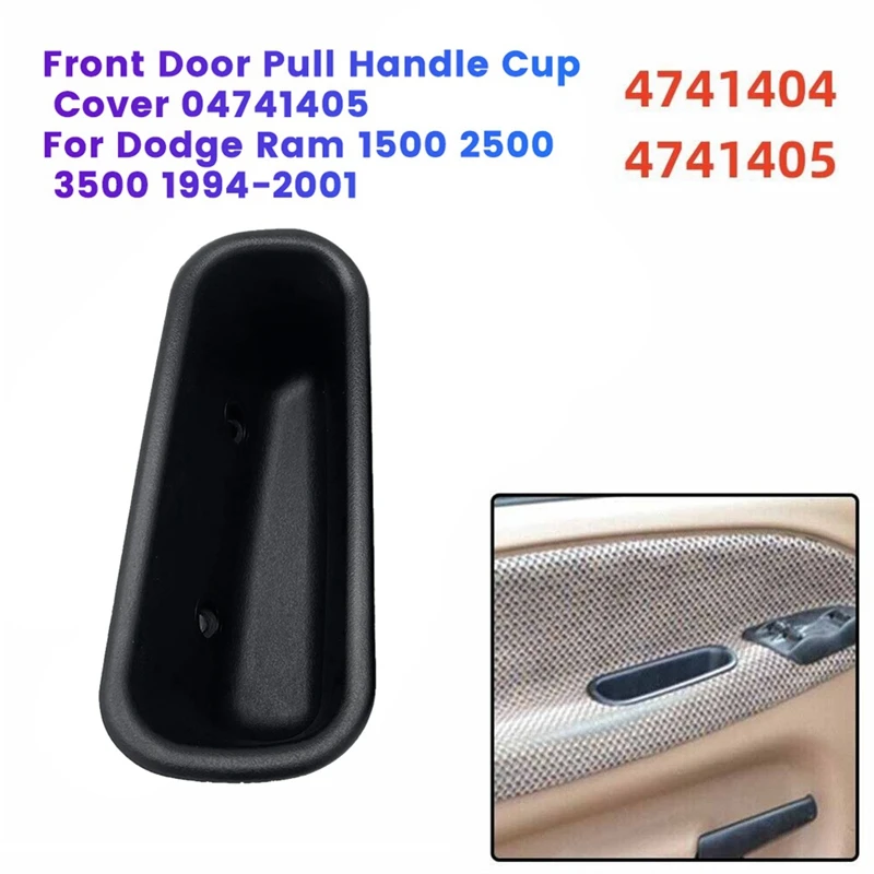 1Pair Front Door Pull Handle Cup Chassis 04741405 04741404 For Dodge Ram 1500 2500 3500 1994-2001 Armrest Handle Cover