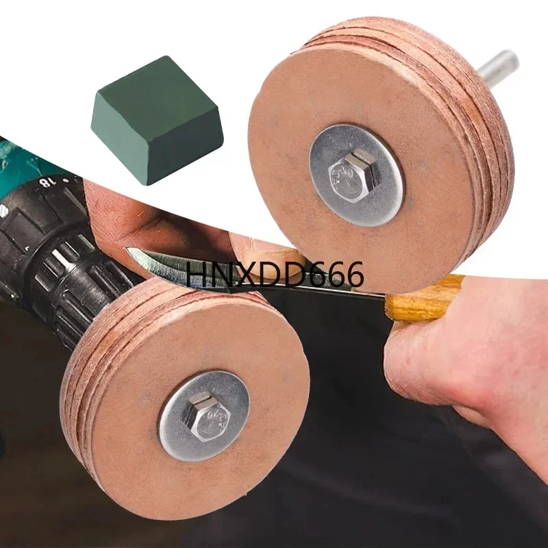 5mm Shank Multi-Layer Leather Polishing Wheel for Jade Crystal Agate Mirror Finish Grinding Tool