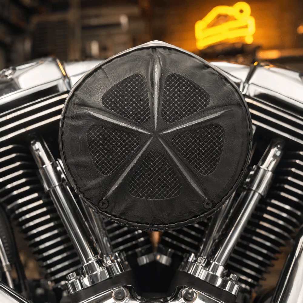 Black Air Filter Cleaner Cover Net Universal Intake Filter Guard Cover Air Filter Dust Protector Sportster Refit