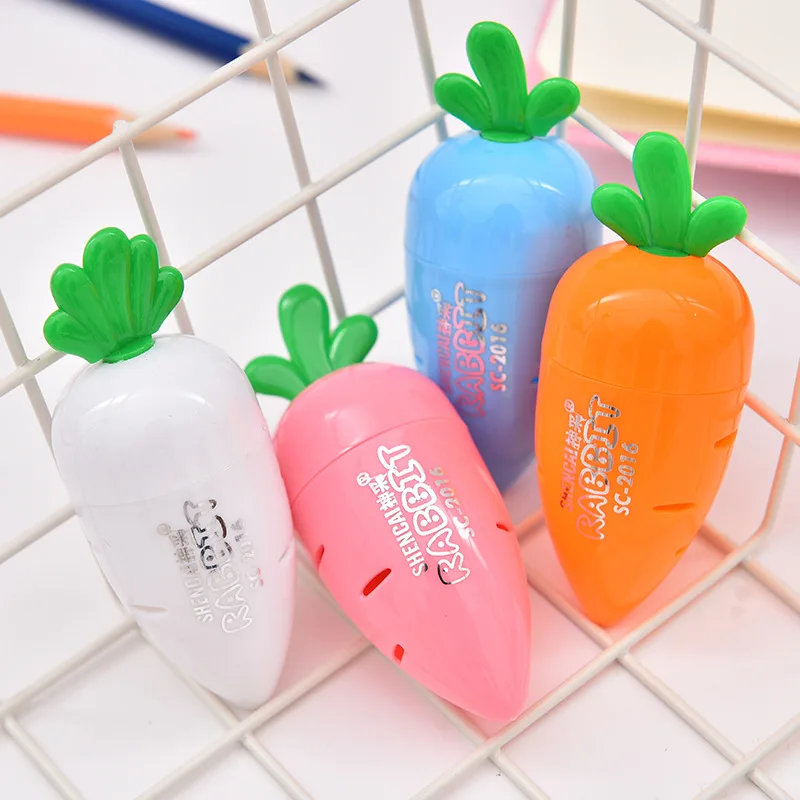 5 Pcs Kawaii Lovely Plastic Carrot Pencil Sharpener Creative Gifts For Children Kids Student Stationery Prizes School Supplies