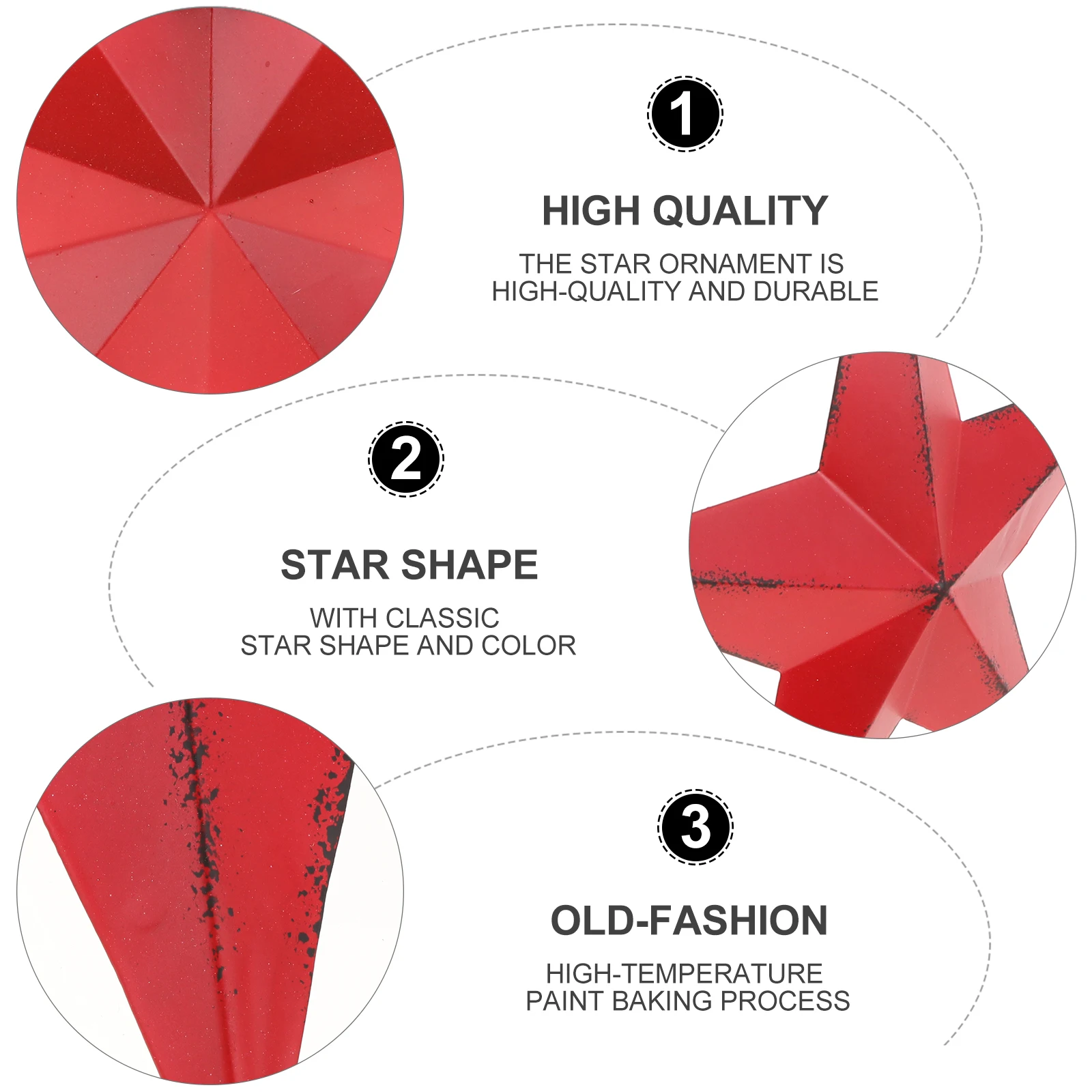 

Pentagram Ornament Star Art Wall Decor Indoor Home Hanging Size Iron Craft Retro Style Home Accessories