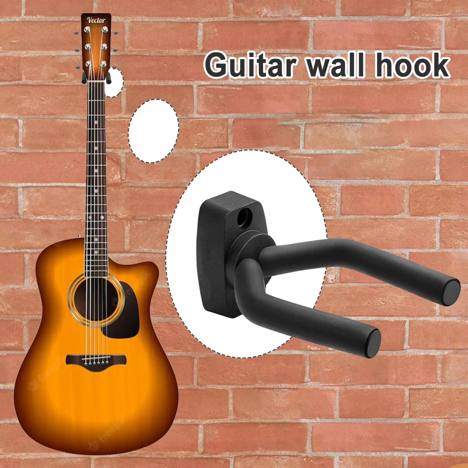 1Pcs Guitar Holder Wall Mount Stand Parts Accessory Home Instrument Display stability Hook Wall Hangers for Guitar bass violin