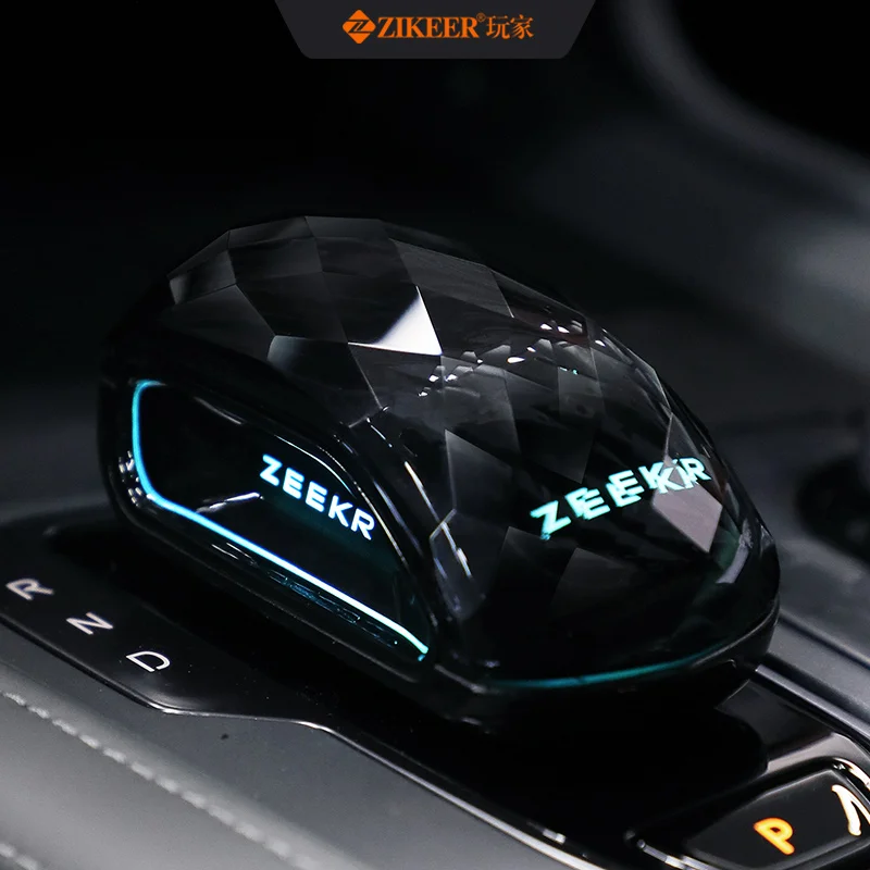 For 2021-2025  ZEEKR 001 K9 Dark Black Special Crystal Gear Handle Knob Crystal Knob Interior Car Modification Accessories