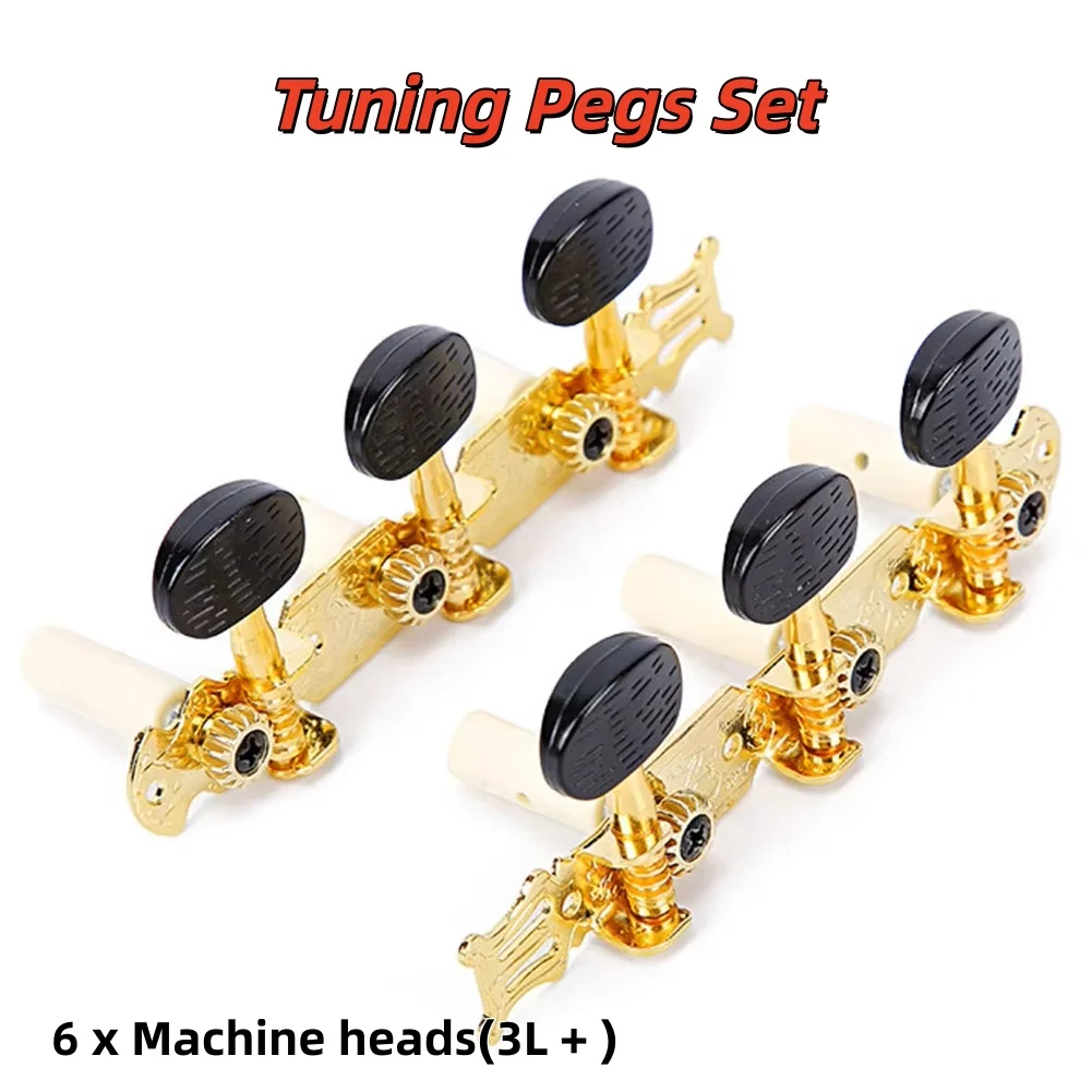 

For Folk Classical Guitar Tuning Pegs Set Tuning Pegs Set 3R+3L Acoustic Folk Classical Guitar Chrome Plating/ABS