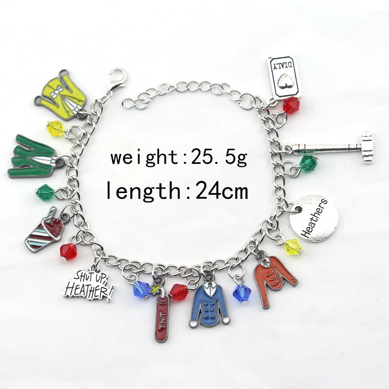 Heathers Broadway Musicals bracciale a tema per donna uomo bracciale con ciondoli in metallo Multicharm appassionati di musica regali di gioielli