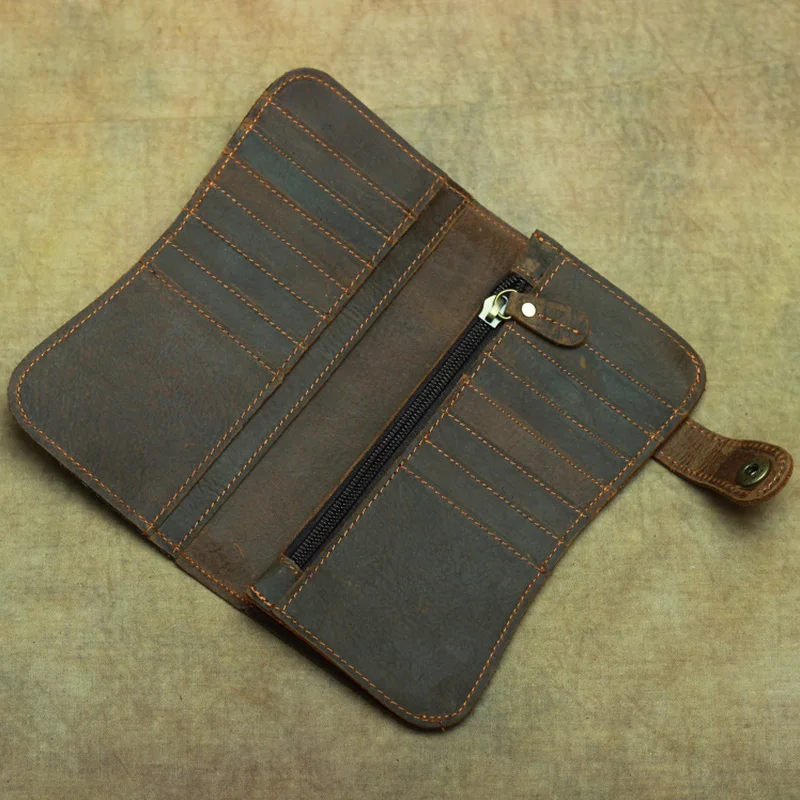 Anti-theft Wallet Men Dragon Design Vintage Purse Guenuine Cow Leather Card Case Ticket Key Holder Portable Pouch Bag Keep Cards