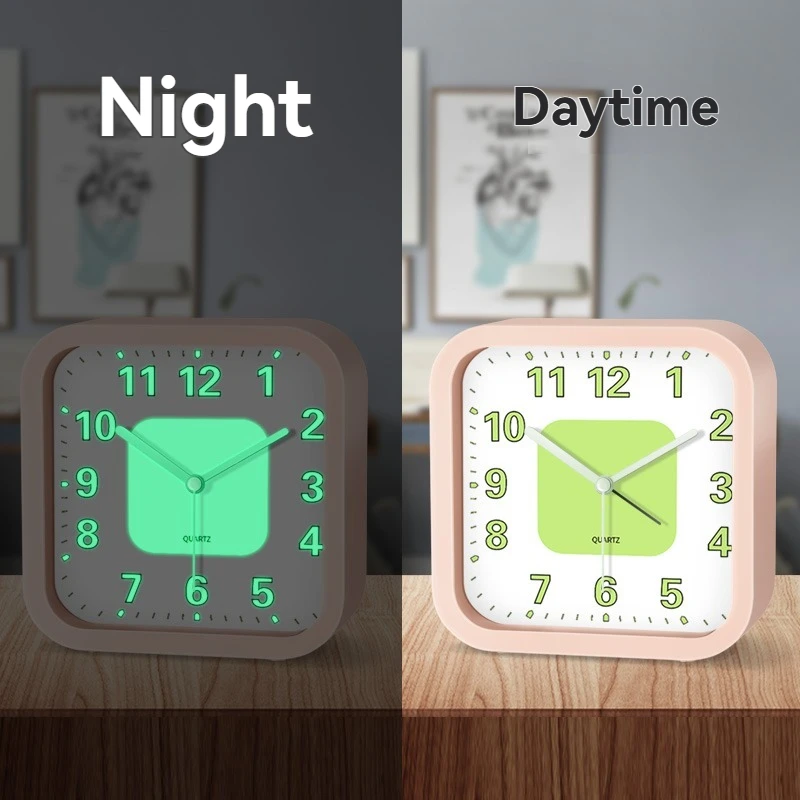 1PC Silent Luminous Alarm Clock Glow In The Dark Numbers Desk Wake Up Clock Ideal For Bedroom Living