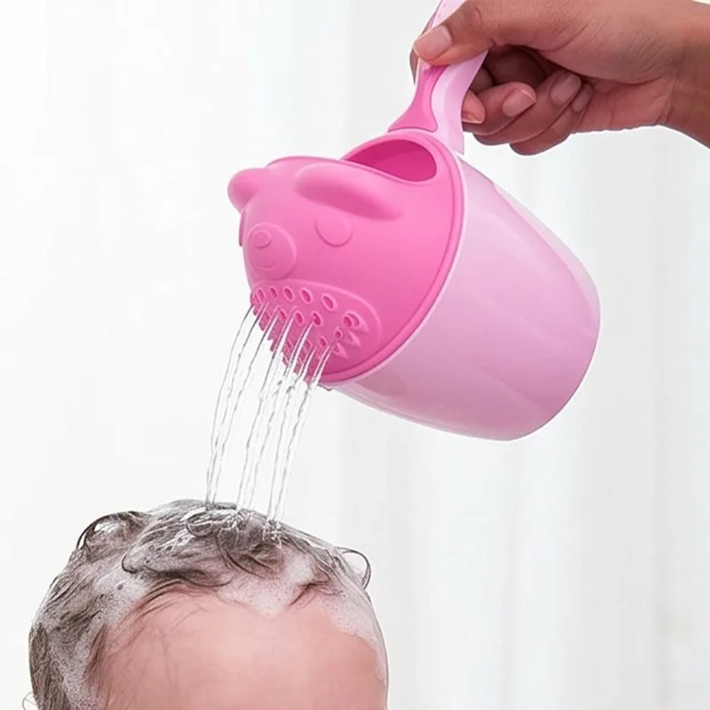 1/2pcs Cute Cartoon Shampoo Cup Kids Wash Hair Shampoo Cup Baby Spoon Shower Bath Water Swimming Head Watering Bottle Bath