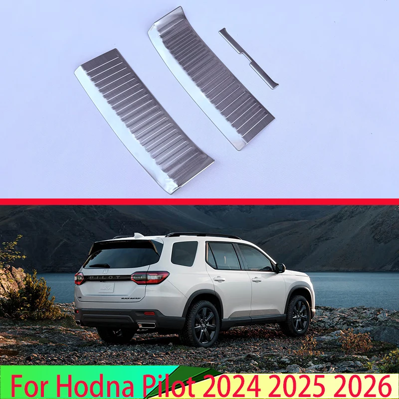

For Honda Pilot 2024 2025 2026 Car Accessories Stainless Steel Rear Trunk Scuff Plate Door Sill Cover Molding Garnish