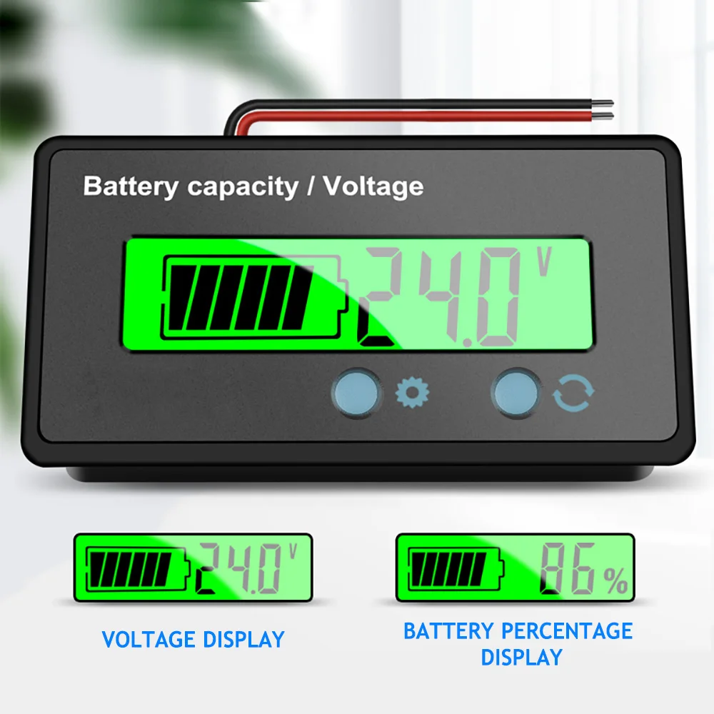 Lead-acid Lithium Battery Capacity Indicator LCD Digital Voltmeter Car Motorcycle Voltage Battery Charging Tester Tool DC 6-73V