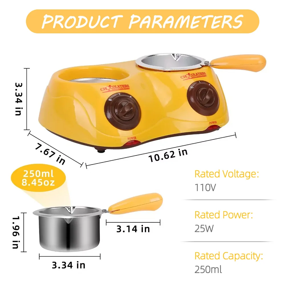 Aoresac Electric Melting Chocolate Pot with DIY Mold and Accessories/Non Stick for Candy Chocolate Milk Cheese Candy Home