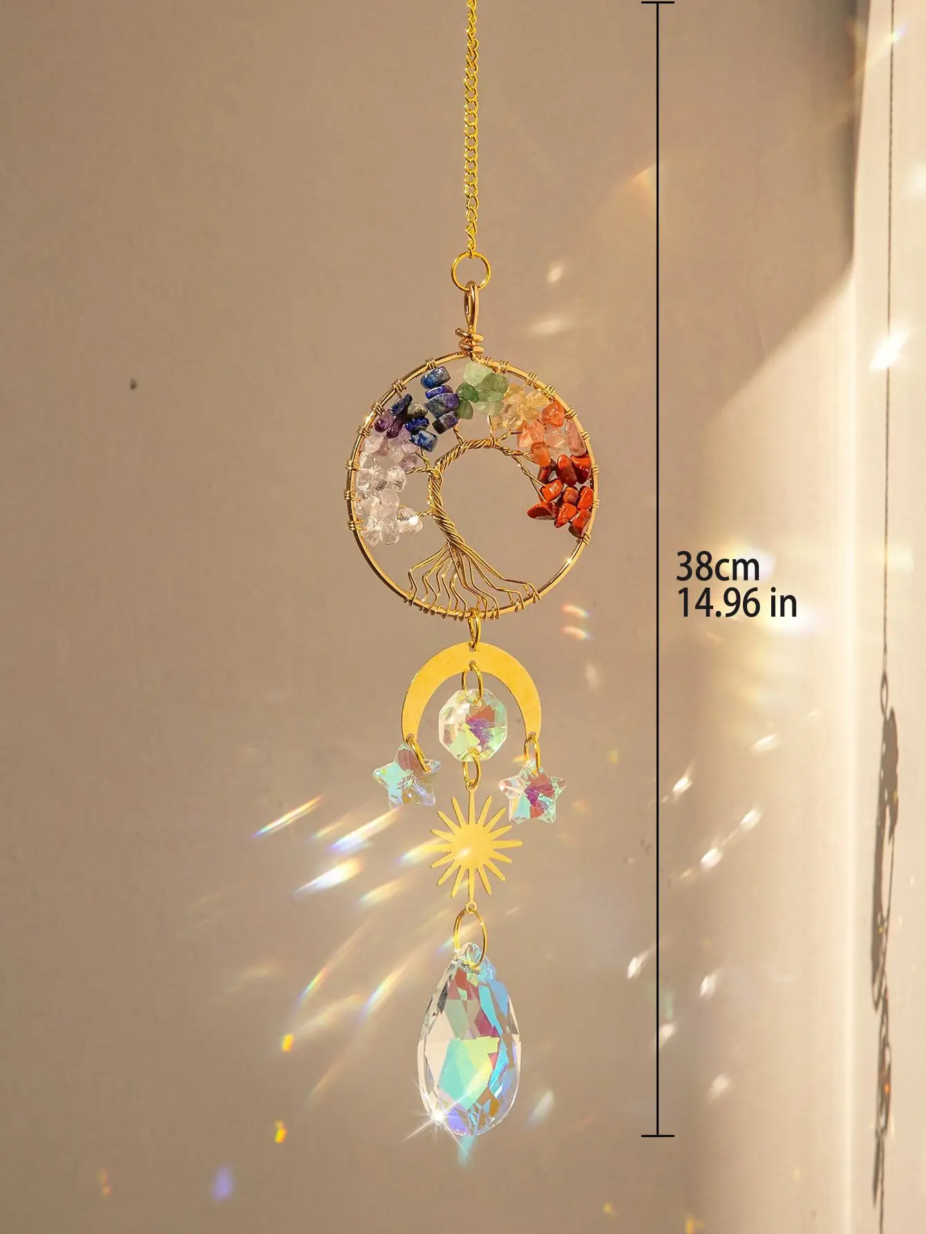 Tree Of Life Crystal Pendant Hanging Sun Catcher Crystal Suncatcher  Hanging Prisma Sun Catcher Car Ornaments Art Garden Decors