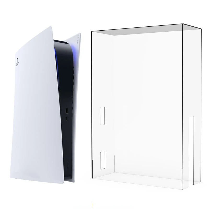 HEYSTOP-Host Tampa Protetora Transparente para Consola de Jogos PS5, Concha à Prova de Poeira, Capa Acrílica, Um Controlador