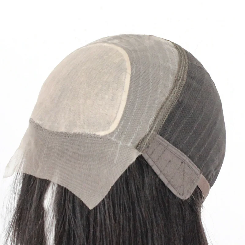 Real hair wig full head cover, natural middle division front lace delivery needle wig cover women's long hair