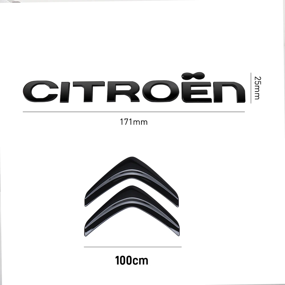 

2026 Hot Car Sticker 1PCS Car ABS Letter Logo Sticker Body Trunk Decoration Sticker Accessories For Citroen C1 C2 C3 C4 Picasso