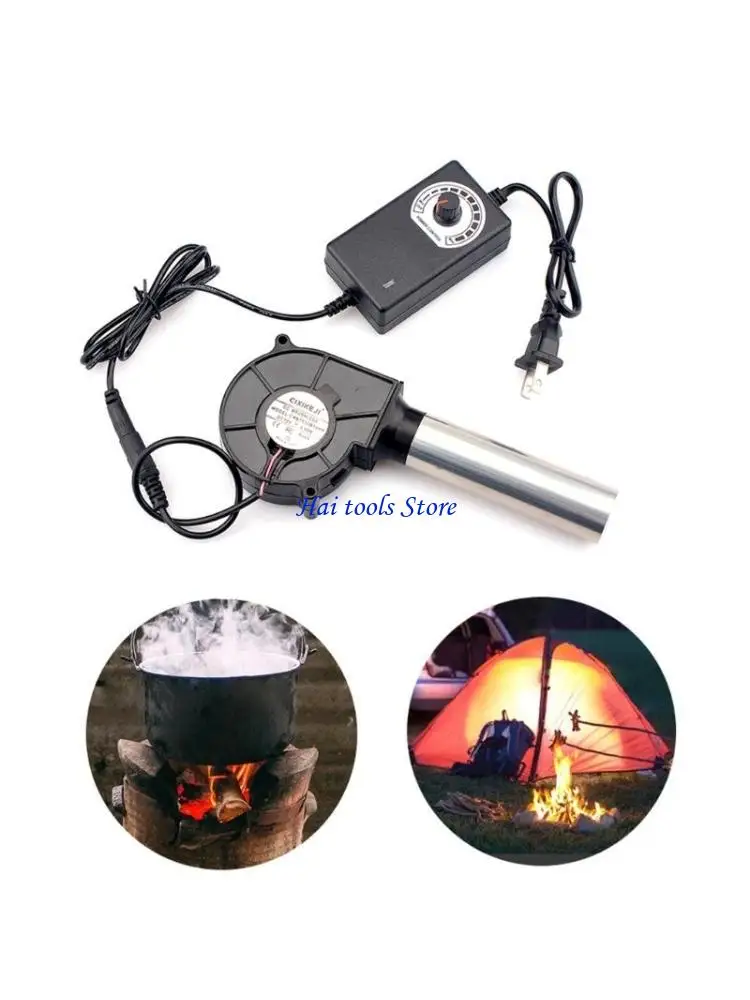 X37E الولايات المتحدة التوصيل شواء مروحة منفاخ الهواء 12 فولت تدفق الهواء الكبير 100-240 فولت التيار المتناوب بالطاقة مروحة تحكم #1