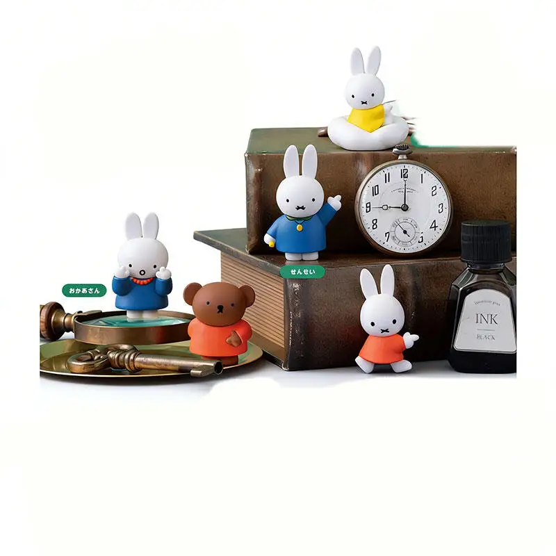 Bandai Miffy Point At Gashapon Set-Cute Pointing Pose Figure Collectible Gift Festival Gift Cute Desktop Ornament Toy Gift