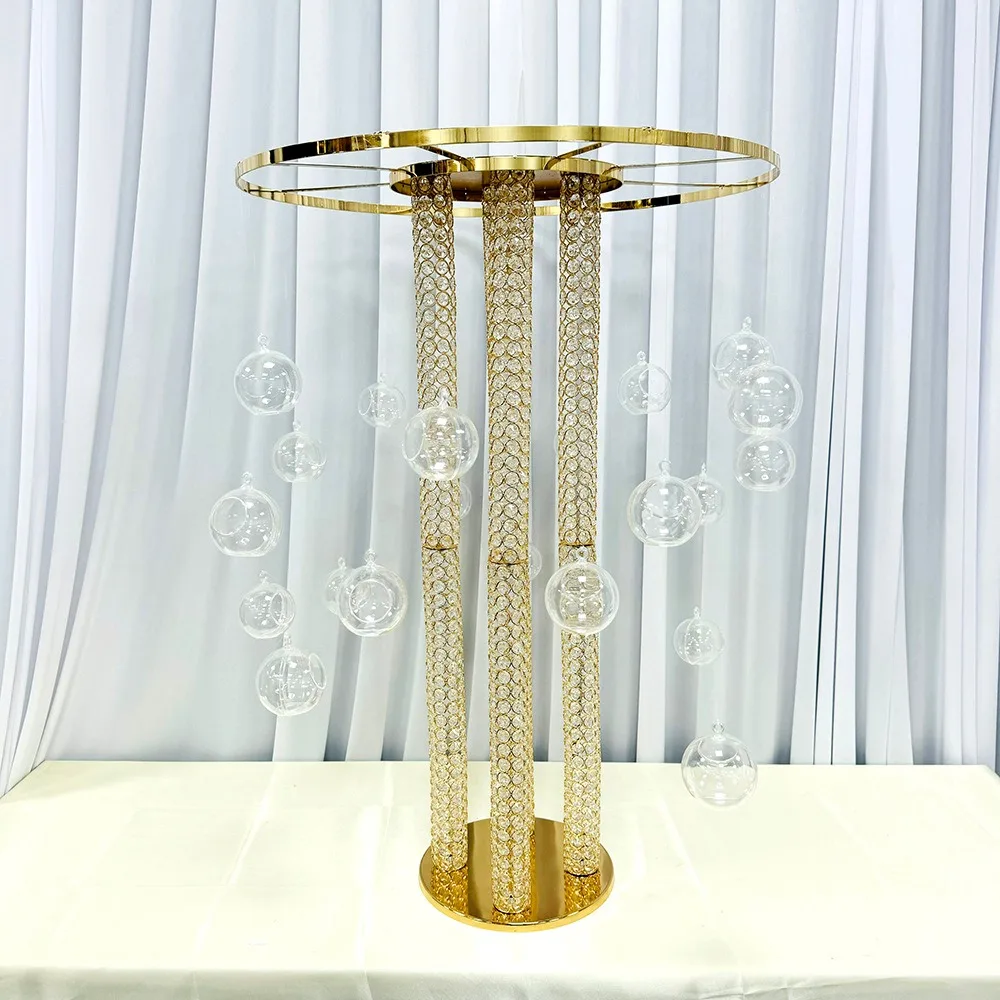 Golden Flower Stands Lead to High Quality 70*100cm Wedding Centerpieces Floral Arrangement Props Ornaments Decoration.