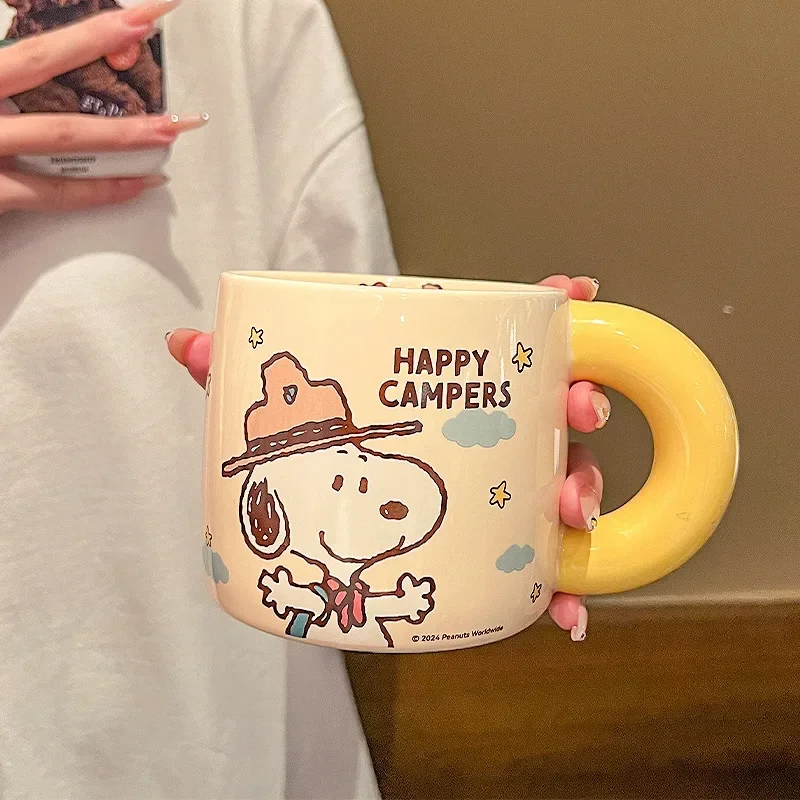 

Snoopy Water Cup Household Ceramic Cups Couple Mug Large Capacity Coffee Milk Cup Girl Birthday Gift