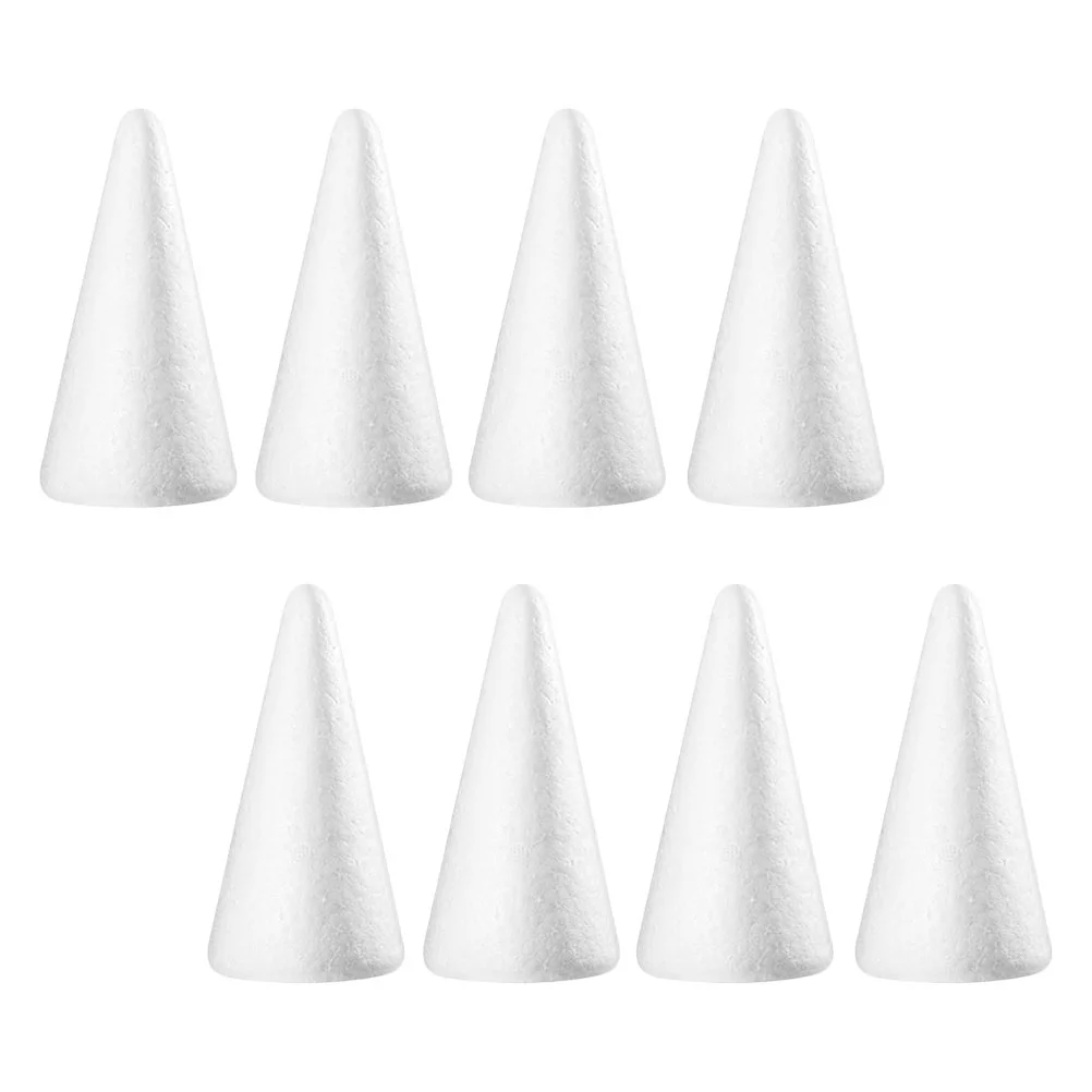 8 Pcs Foam Cone Easy to Use DIY Material Foams Xmas Tree Children Gift Christmas Supply Table Centerpiece Decor Adorn