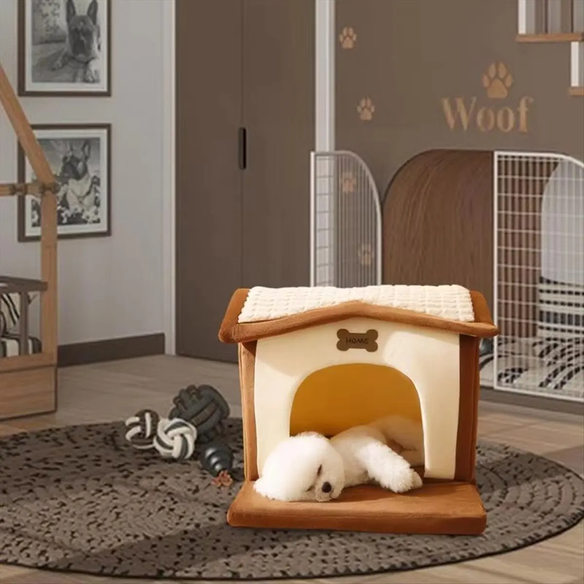 Stable- Dog House Bed Cat Nest House Warm Winter Cat Dog House Comfortable Puppy Cave House Cozy for Cats and Small Cats Dogs