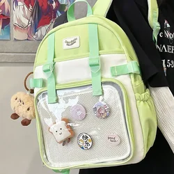 HAEX Students Women Backpacks Harajuku Individuality Anime Badge Ita Bag Female Subculture Large Capacity Commute Bolso Mujer