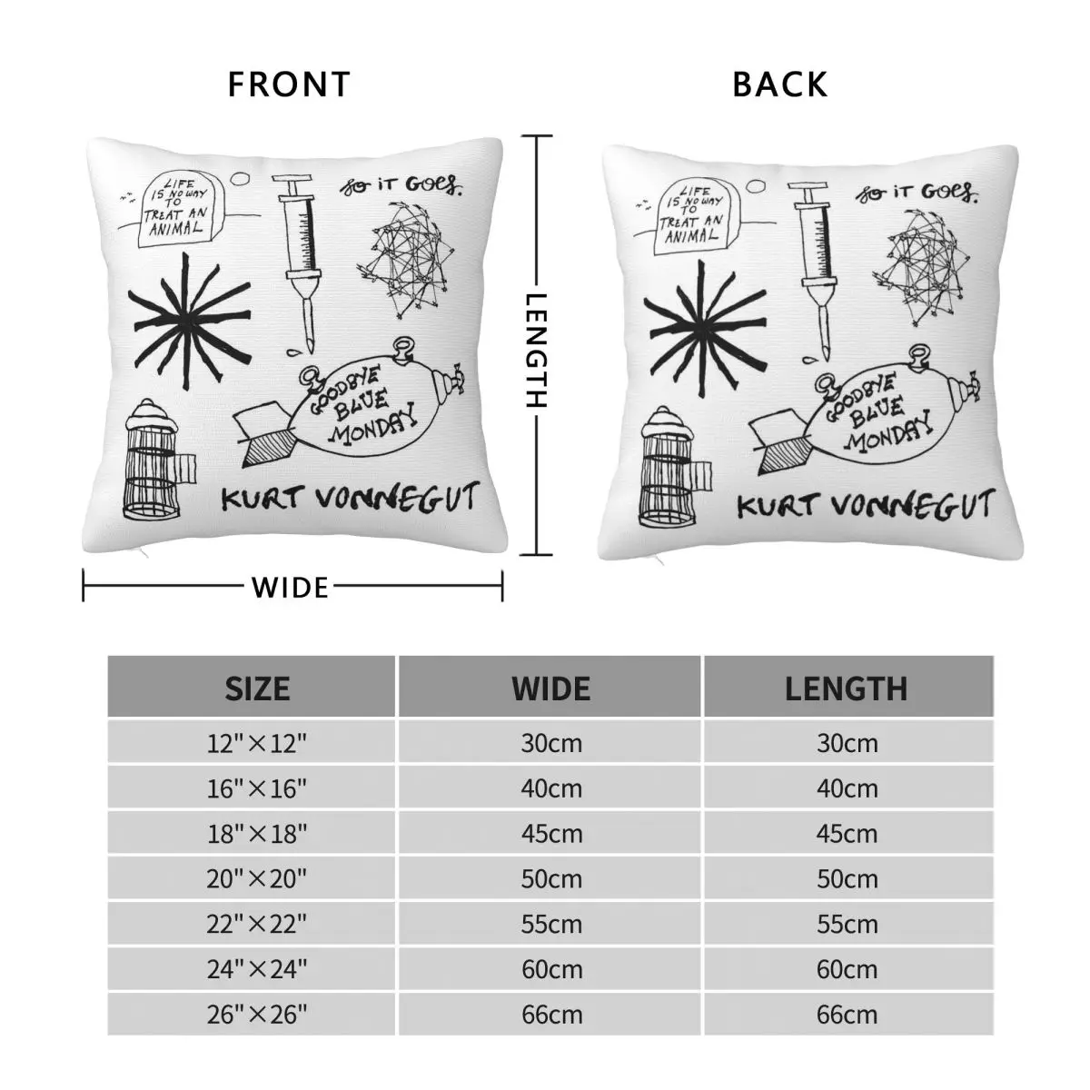 Ode To Kurt Vonnegut Square Pillowcase Polyester Linen Velvet Printed Zip Decorative Room Cushion Cover