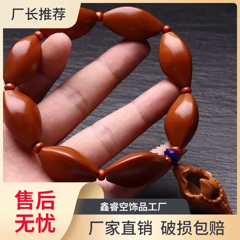 

Olive Stone Iron Core Bracelet Handmade Polished Triangular Bead Handheld Phaseless Buddha Pendant Single Piece