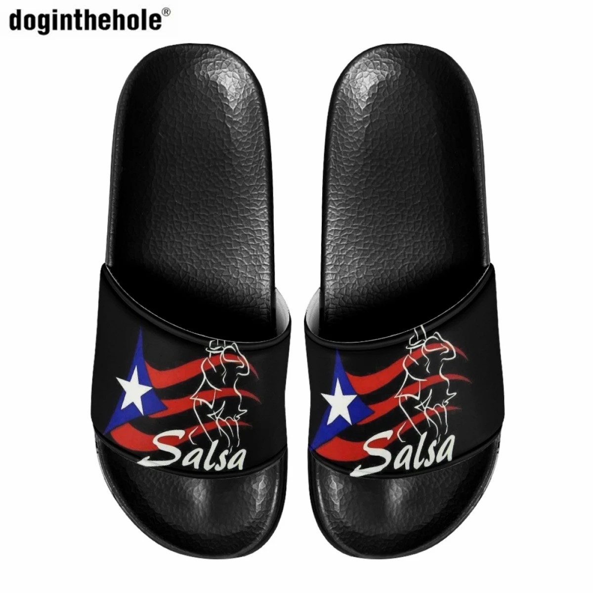 Doginthehole Summer Women Slippers Trend Puerto Rico Flag Home Non-slip Slipper Outdoor Beach Wading Sandals Zuecos Para Mujeres