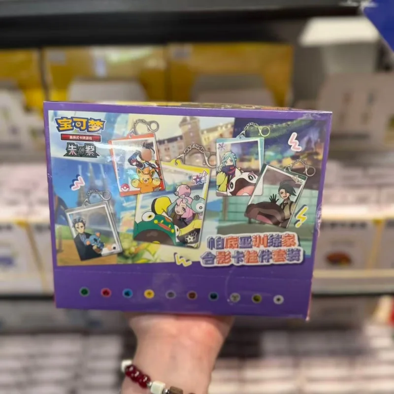 Original PokéMon Paldea Trainer Photo Card Keychain Set Scarlet Violet Trading Collection Card  Booster Pack Birthday Gifts