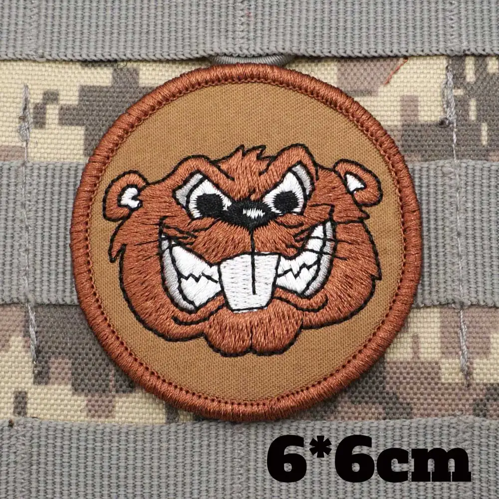 Angry Beaver Patrol Patch Military Tactical Embroidered Patches  Armband Backpack Badge with Hook Backing for Clothing