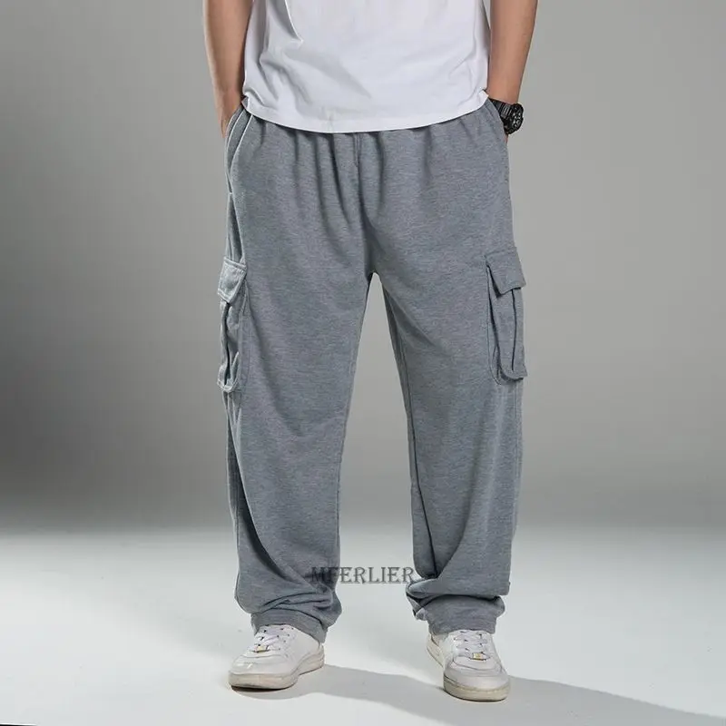 

plus size 8XL 135kg summer men cargo pants high street pockets skate pants hip hop loose pants street dance casual sweatpants