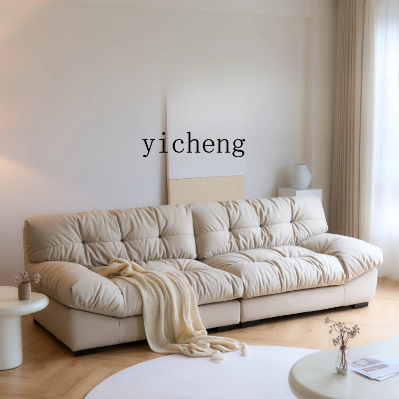 

Zz cloud sofa living room matte fabric without armrests straight row size apartment down modern simplicity
