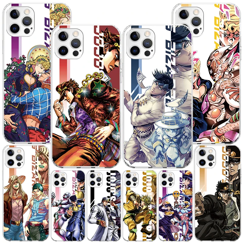 JoJo Bizarre Adventure Anime Phone Case For iPhone 16 Pro Max 15 + 14 Plus 11 12 13 Mini Xs X XR 7 8 SE Personalized Gift Print